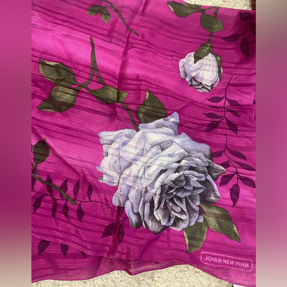 Jones New York Vintage Floral Silk Scarf NWT